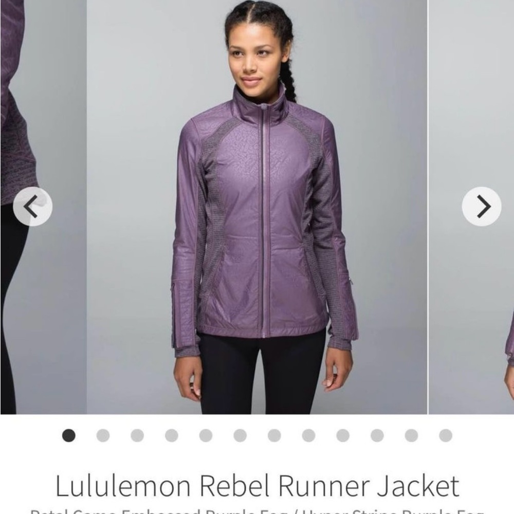 Lululemon Rebel Runner Jacket size 8 Petal Camo Embossed Purple Fog